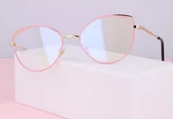 Okulary korekcyjne, oprawki, szkła - Okulary z filtrem zerówki DAMSKIE kocie oczy z antyrefleksem Pink 2527-4 - miniaturka - grafika 1