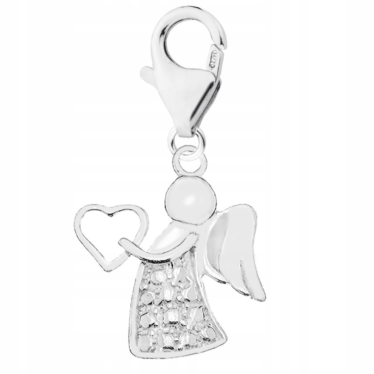 Zawieszka wisząca Anioł Serce srebro 925