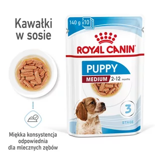 Royal Canin Medium Puppy 10x140g 23367-uniw - Mokra karma dla kotów - miniaturka - grafika 1