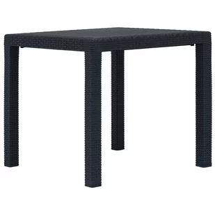 vidaXL Stolik ogrodowy, 79x79x72 cm, plastik stylizowany na rattan - Stoły ogrodowe - miniaturka - grafika 1