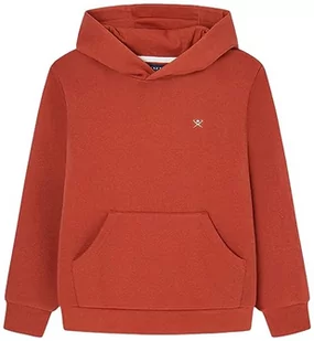 Hackett London Chłopięca bluza z kapturem Hackett Emboss SLV HDY, Czerwony (terakota), 7 Lat - Bluzy dla chłopców - miniaturka - grafika 1