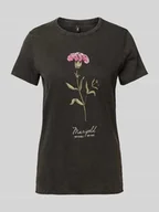 Koszulki i topy damskie - T-shirt o kroju regular fit z czystej bawełny z nadrukiem z motywem model ‘LUCY LIFE’ - miniaturka - grafika 1