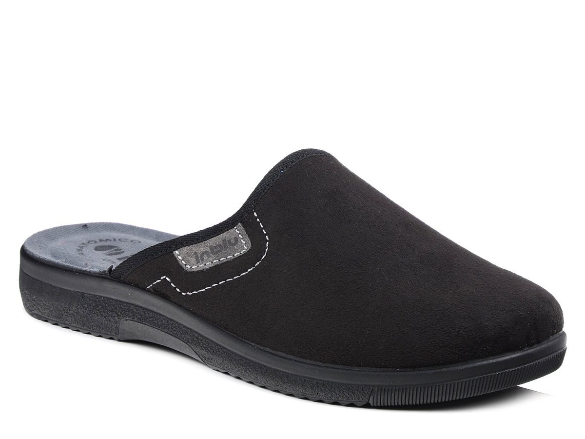 Kapcie męskie czarne Inblu DG-82 pantofle domowe zakryte palce laczki-44