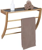 Półki łazienkowe - Drewniana półka łazienkowa z drążkiem FONDI - miniaturka - grafika 1