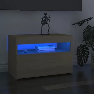 vidaXL Szafka pod TV z oświetleniem LED, dąb sonoma, 60x35x40 cm - Szafki RTV - miniaturka - grafika 1