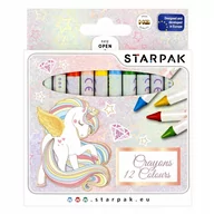 Przybory szkolne - Starpak Kredki woskowe Unicorn 490949 12 kolorów - miniaturka - grafika 1