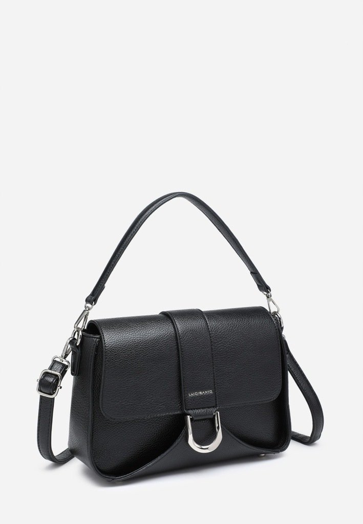 Czarna Listonoszka Torebka Damska Skóra Ekologiczna Dopinany Pasek Stylowa