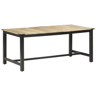 vidaXL Stół jadalniany, 180 x 90 x 76 cm, lite surowe drewno mango - Stoły - miniaturka - grafika 1