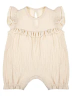 Kombinezony dla dzieci - Dziewczęcy Rampers Muślin beżowy, Nicol,r.56 - miniaturka - grafika 1