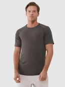 Koszulki sportowe męskie - 4F Koszulka treningowa szybkoschnąca męska - brązowa XL - miniaturka - grafika 1