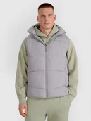 Kurtki męskie - 4F Bezrękawnik puchowy z wypełnieniem syntetycznym męski - szary L - miniaturka - grafika 1