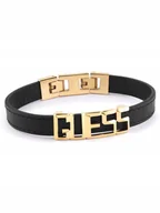 Bransoletki - Guess Vegas bransoletka skórzana ze złotym logo GUESS JUMB03207JW - miniaturka - grafika 1
