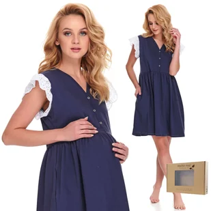 Doctor Nap 9903 COSMOS koszula ciążowa granatowa S - Piżamy ciążowe - miniaturka - grafika 1