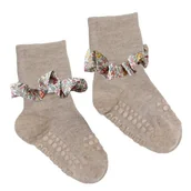 Skarpetki dla dzieci - GoBabyGo skarpetki antypoślizgowe dla dziewczynki LIBERTY BAMBOO Sand/Katie Millie Yellow 2 lata - miniaturka - grafika 1