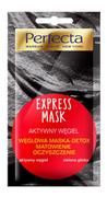 Maseczki do twarzy - Perfecta Express Mask Aktywny Węgiel Węglowa maska detox na twarz, szyję , dekolt 8ml - miniaturka - grafika 1