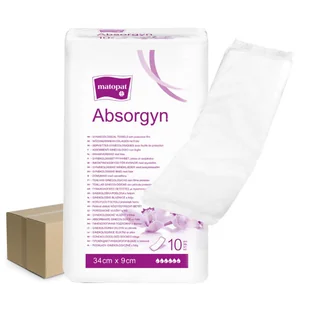 Podkład ginekologiczny z folią dla kobiet 34cm x 9cm Absorgyn niejałowy 10 szt x 36op - Podpaski - miniaturka - grafika 1