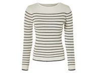 Swetry damskie - esmara® Sweter damski z dzianiny prążkowanej (W paski, XL (48/50)) - miniaturka - grafika 1