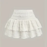 Spódnice - TEMU Biała Spódnica A-Line - Krótka Letnia Spódnica na Wiosnę/, Pranie w Praniu Maszynowym, Jednokolorowa Spódnica Skater, Od Casual po Eleganckie - miniaturka - grafika 1