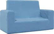 Łóżka dla dzieci i młodzieży - vidaXL vidaXL 2-os. sofa dla dzieci, niebieska, miękki plusz - miniaturka - grafika 1