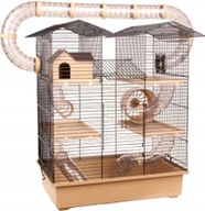 Legowiska dla kotów - DUŻA KLATKA piętrowa dla Chomika Gryzonia Myszki tunele domek kołowrotek - miniaturka - grafika 1