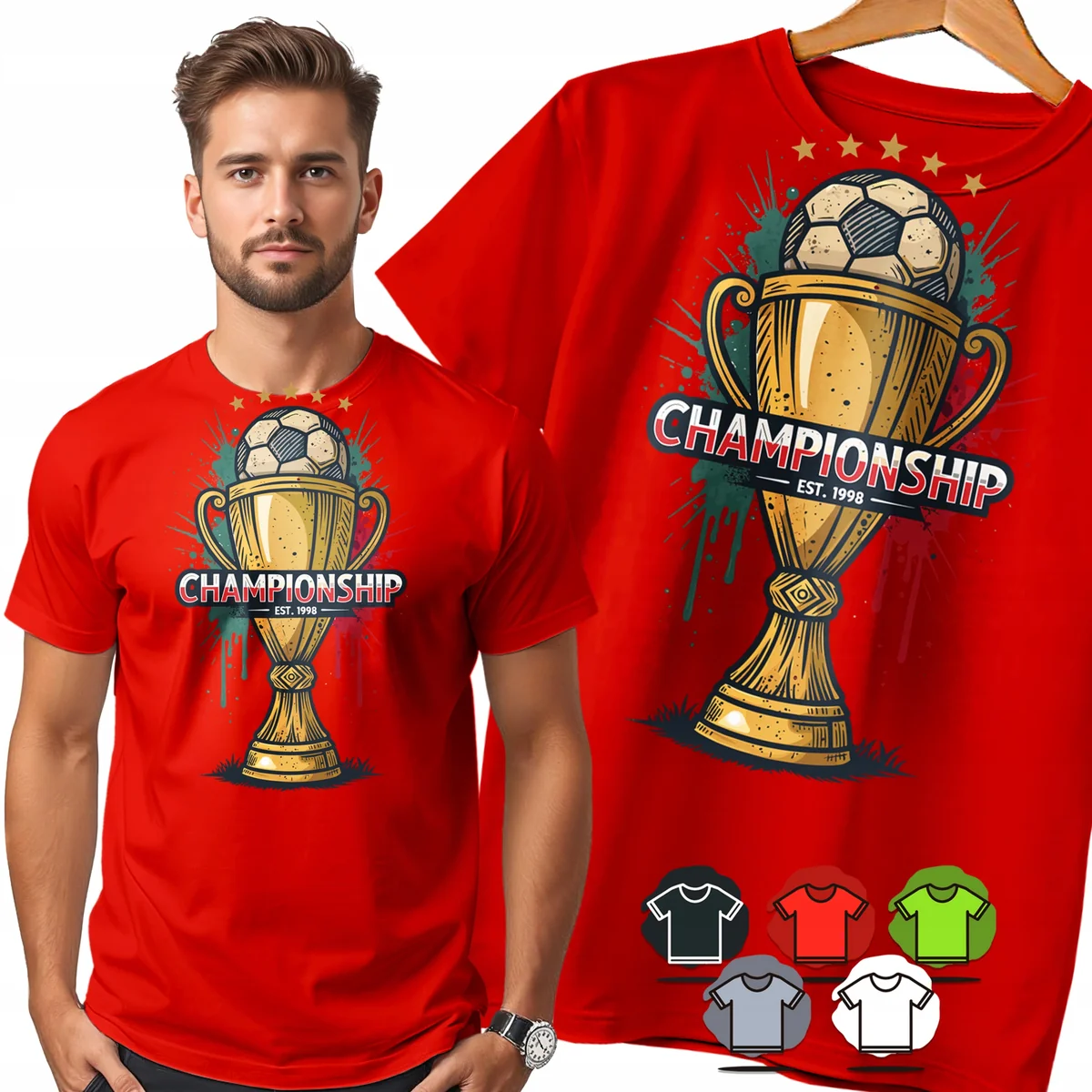 KOSZULKA MĘSKA T-SHIRT - CHAMPIONSHIP PUCHAR LIGI PIŁKARSKIEJ - S