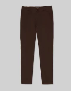 spodnie menfi brązowe slim fit - Spodnie męskie - miniaturka - grafika 1