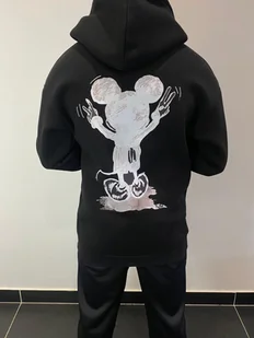 Bluza z kapturem myszka - czarny - Bluzy męskie - miniaturka - grafika 1