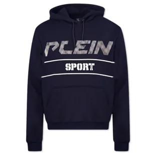 Bluza męska Plein Sport Felpa Cappuccio sportowa z kapturem kangurka granatowa-M - Bluzy męskie - miniaturka - grafika 1