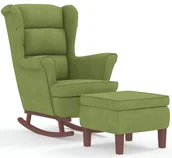 Fotele - Jasnozielony tapicerowany fotel bujany z podnóżkiem Z2-P82 - miniaturka - grafika 1