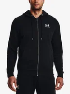 Bluzy sportowe męskie - Bluza męska Under Armour Essential Fleece FZ Hood-BLK XL - miniaturka - grafika 1