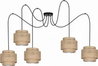 Lampy sufitowe - Lampa wisząca Solar Lampa wisząca sufitowa pająk BOHO len 5 żarówek - miniaturka - grafika 1