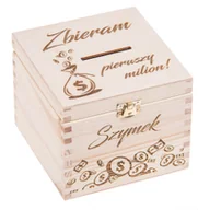 Skarbonki - BARTU  SKARBONKA 13x13x13 pierwszy milion PREZENT grawer IMIĘ - miniaturka - grafika 1