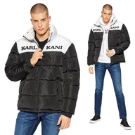 Kurtki męskie - Kurtka Męska KARL KANI Zimowa Ocieplana Puchowa Retro Reversible Puffer Jacket Czarna/Biała Czarny XS - miniaturka - grafika 1