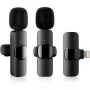 Głośniki przenośne - Apexel Bezprzewodowe mikrofony Wireless Lavalier do iPhone, czarne - miniaturka - grafika 1