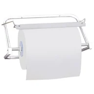 Dozowniki papieru i mydła dla firm - Wieszak na czyściwa w rolkach, biały - miniaturka - grafika 1