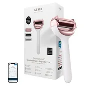 Pozostałe urządzenia kosmetyczne - Geske, Roller do mezoterapii igłowej twarzy i ciała 9w1 z aplikacją, złota - miniaturka - grafika 1