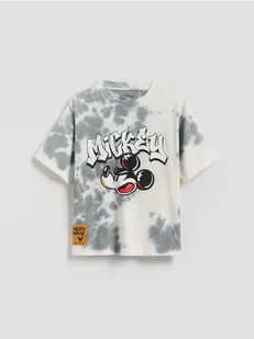 Reserved - Bawełniany t-shirt Mickey Mouse - złamana biel - Koszulki dla chłopców - miniaturka - grafika 1