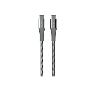 PURO PURO Fabric K2 Cable Kabel 2xUSB-C 2.0 1.2 m (Space Grey) CUSBCUSBCFABK2SPGREY - Kable komputerowe i do monitorów - miniaturka - grafika 1