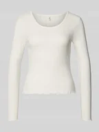 Bluzki damskie - Bluzka z długim rękawem o kroju slim fit z mieszanki bawełny ekologicznej model ‘TENNA LIFE’ - miniaturka - grafika 1