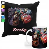 Gadżety dla niej i dla niego - ZESTAW KUBEK + PODUSZKA Z POSZEWKĄ- DLA FANA ZYGZAK MCQUENN AUTA + IMIĘ - miniaturka - grafika 1