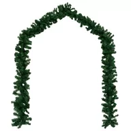 Ozdoby bożonarodzeniowe - vidaXL Girlandy świąteczne, 4 szt., zielone, 270 cm, PVC - miniaturka - grafika 1