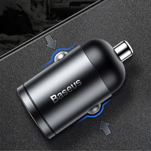 Baseus Tiny Star mini inteligentna ładowarka samochodowa USB 30W Quick Charge 3.0 szary (VCHX-A0G) - Ładowarki samochodowe - miniaturka - grafika 18