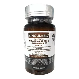 SINGULARIS Superior Witamina K2 MK-7 + Witamina D3 Forte, 120 kaps. - Witaminy i minerały - miniaturka - grafika 1