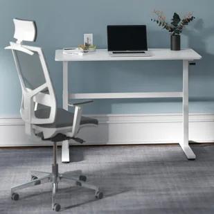 Biurko ręczna regulacja wys  Ergo Office, max 40 kg, max wys 117cm,  z blatem do pracy stojąco siedzącej, ER-401 W - Biurka - miniaturka - grafika 7