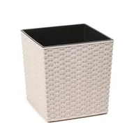 Donice - Doniczka Juka ECO 25 cm rattan biała 105/170 - miniaturka - grafika 1