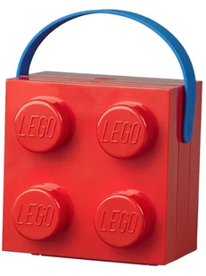 LEGO Pojemnik "Brick 4" w kolorze czerwonym na lunch - 16,5 x 11,6 x 17,3 cm - Sztućce dla dzieci - miniaturka - grafika 1