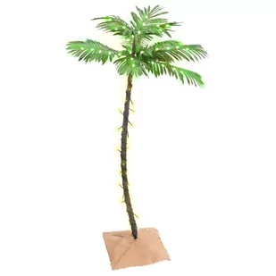 vidaXL Palma z oświetleniem, 72 ciepłe białe LED, 120 cm - Choinki - miniaturka - grafika 1