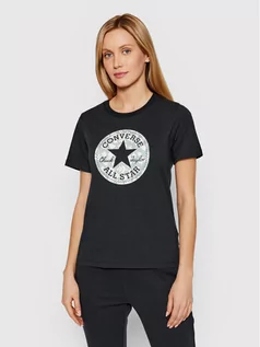 Koszulki sportowe damskie - Converse T-Shirt Chuck Patch Infill 10022955-A01 Czarny Standard Fit - grafika 1