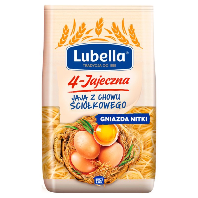 Lubella 4-Jajeczna Makaron gniazda nitki 380 g