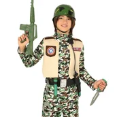 Dodatki do strojów karnawałowych - ZESTAW ŻOŁNIERZA KASK NARZĘDZIA 9el - miniaturka - grafika 1